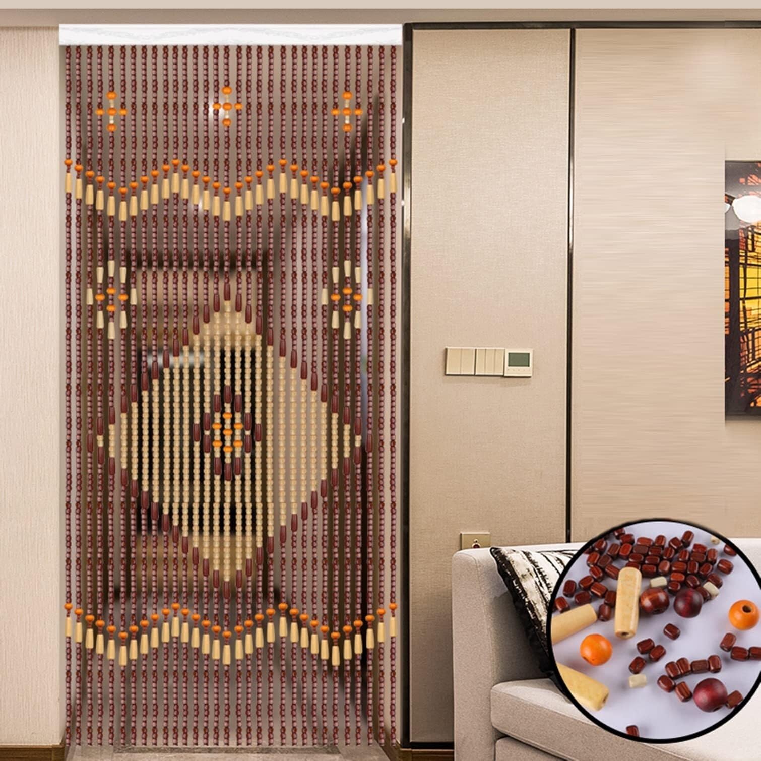 ブラックレトロローズ ビーズカーテン ドア用インテリア Amazon｜クリスタル のれん 竹 ビーズカーテン 木製ビーズ