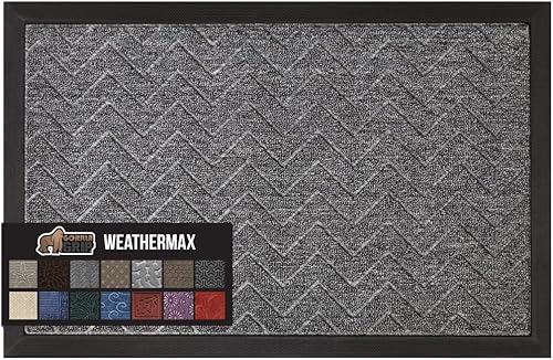 Gorilla Grip WeatherMax - Tapete para todas las estaciones, 23 x 35 pulgadas, goma natural duradera, resistente a manchas y decoloración, perfil