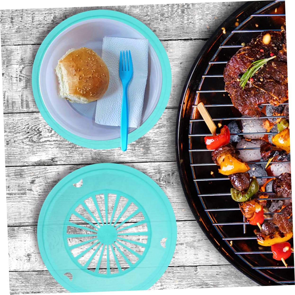 FOMIYES 12pcs Reusable Barbecue Trays Chic Plastic Dinner Plates for Outdoor Parties Ergonomic Design Unbreakable and Stylish for Bbqs Camping and Family Gatherings