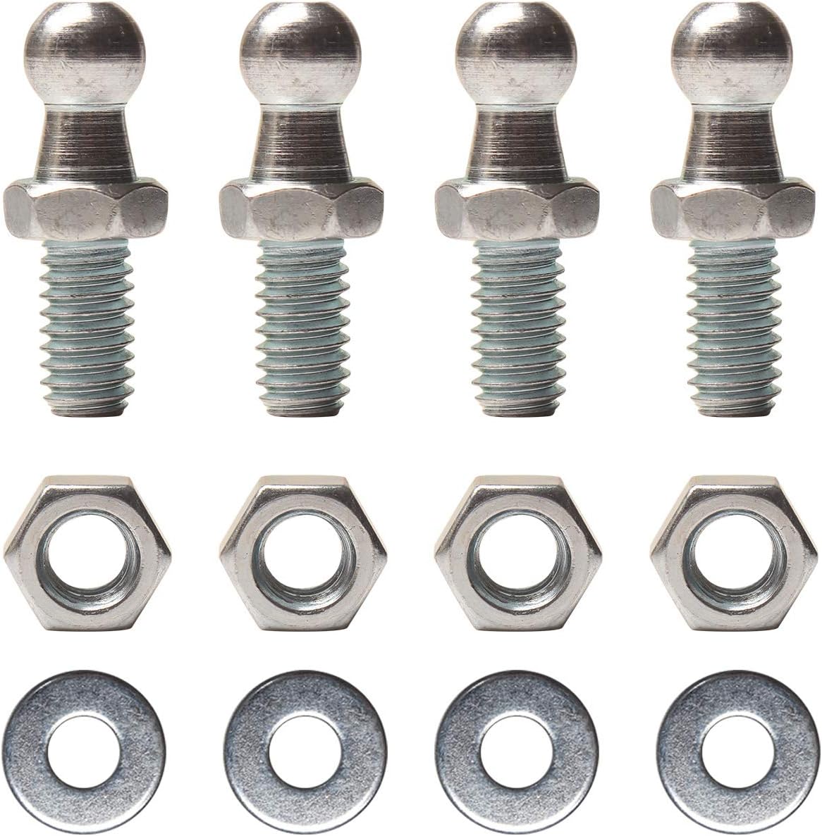 4-Pack Ball Studs With Hardware – 5/16-18 Thread, 3/4" Shank, For Gas Lift Struts, Chairs, And Support Fittings