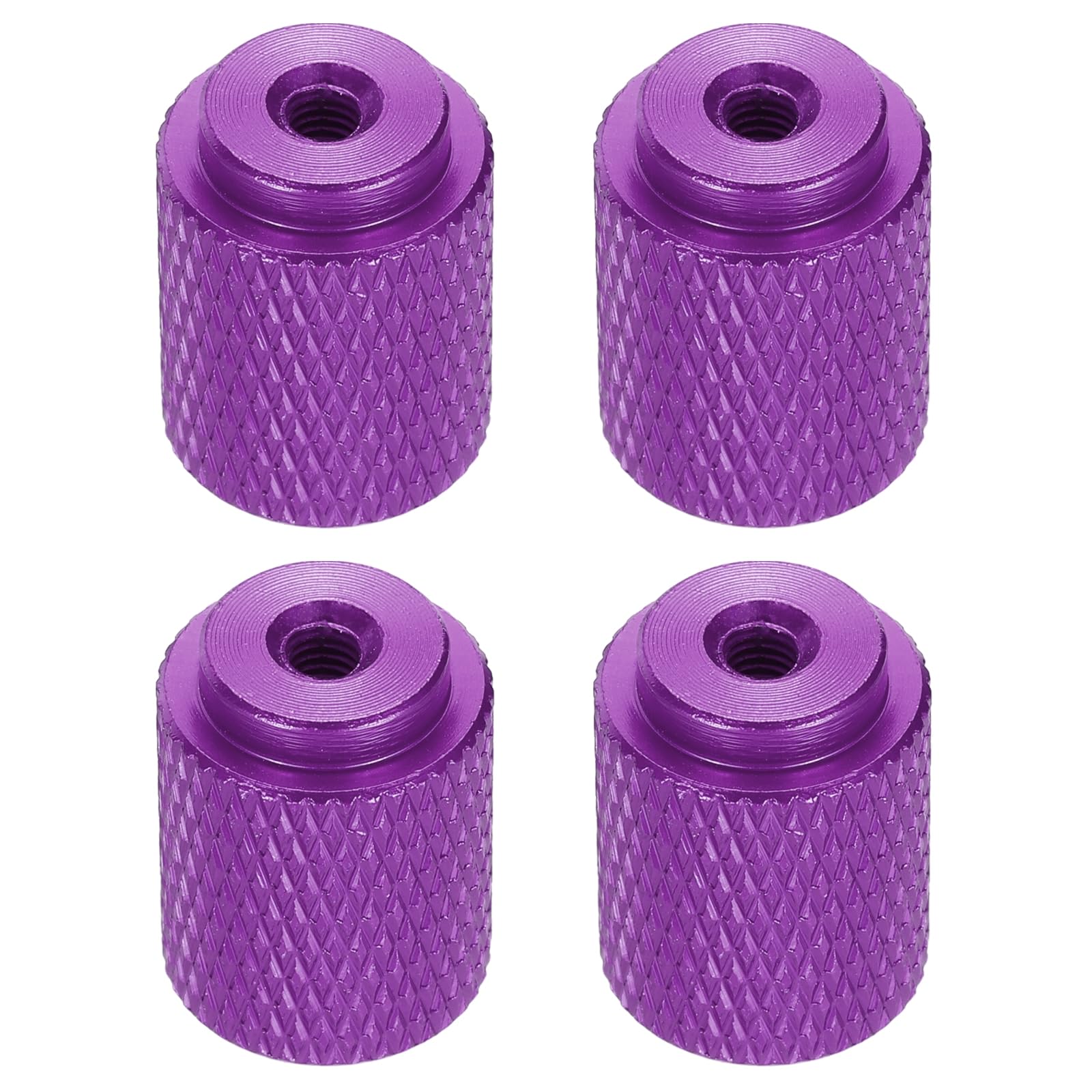 sourcing map 4pcs Knurled Thumb Nut, M3 12mm OD 16mm Height 6061 Anodized Aluminium Alloy Hand Screw Nut, Metal Chassis Screw for Machinery, DIY Assembly, Electronics, Purple