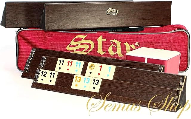 Foto 3 de 7 de Semus Premium - Juego de madera para takimi Ahsap Okey con piedras de melamina pintadas a mano, 104 fichas, 2…
