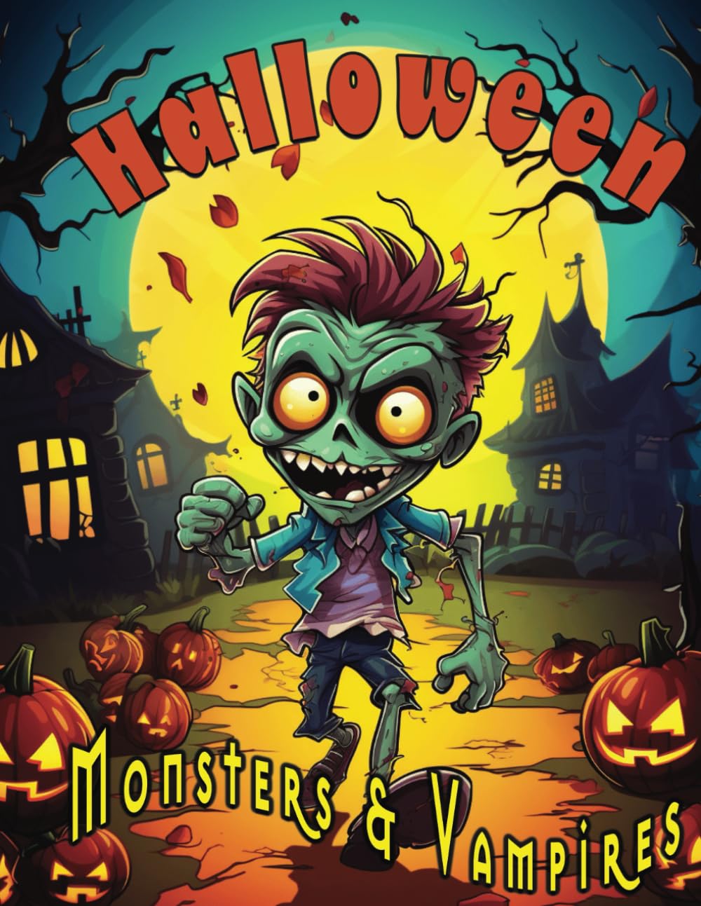 Halloween Monsters & Vampires Coloring Book: 50 Pages of Spooky Monsters, Mummies, and Vampires to Color for Kids 8+