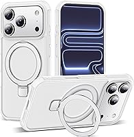 Vista 180 de Funda de grado militar compatible con iPhone 14 Plus de 6.7 pulgadas, con soporte magnético invisible tipo anillo, compatible con MagSafe y gran