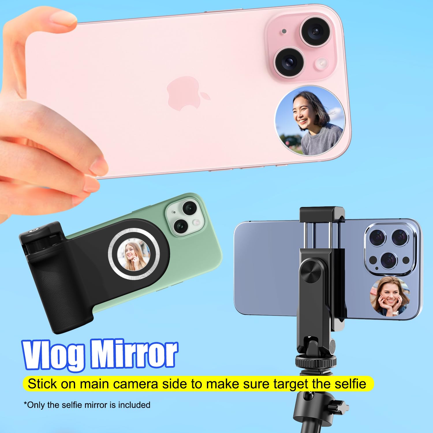 Selfie Smartphone Fotocamera posteriore Specchio Clip