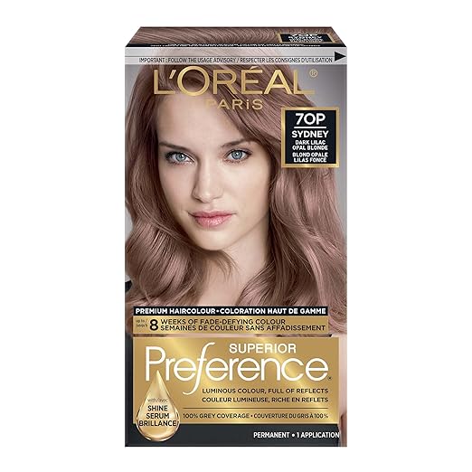 L'Oreal Paris Fade-defying + Shine Permanent Hair Color, Rich Luminous Conditioning Colorant, up to 8 Weeks Of Fade-Defying Hair Color, 70P - Dark Lilac Opal Blonde