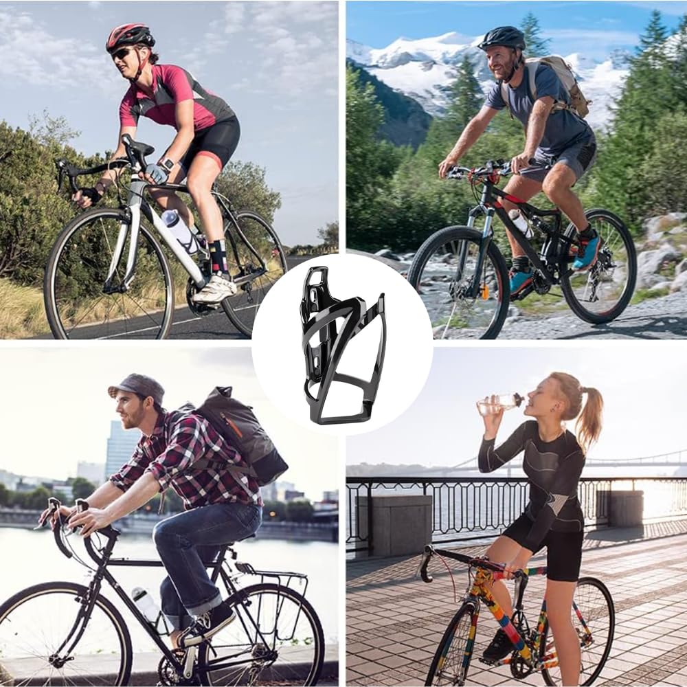 Uchwyt na butelkę rowerowy, 2 sztuki, wytrzymały, ultralekki uchwyt na butelkę z wodą, do rowerów górskich MTB, wyścigowych, górskich (czarno-niebieski) | Ultralekki uchwyt na bidon akcesoria do roweru wyścigowego Gravel Bike Mountain Bike