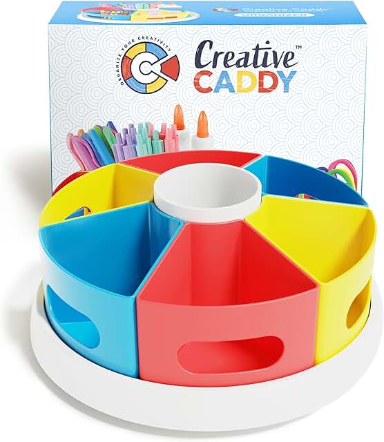 Rotating Art Supply Organizer for Kids, Crayon Caddy for Kids Desk or Pe...