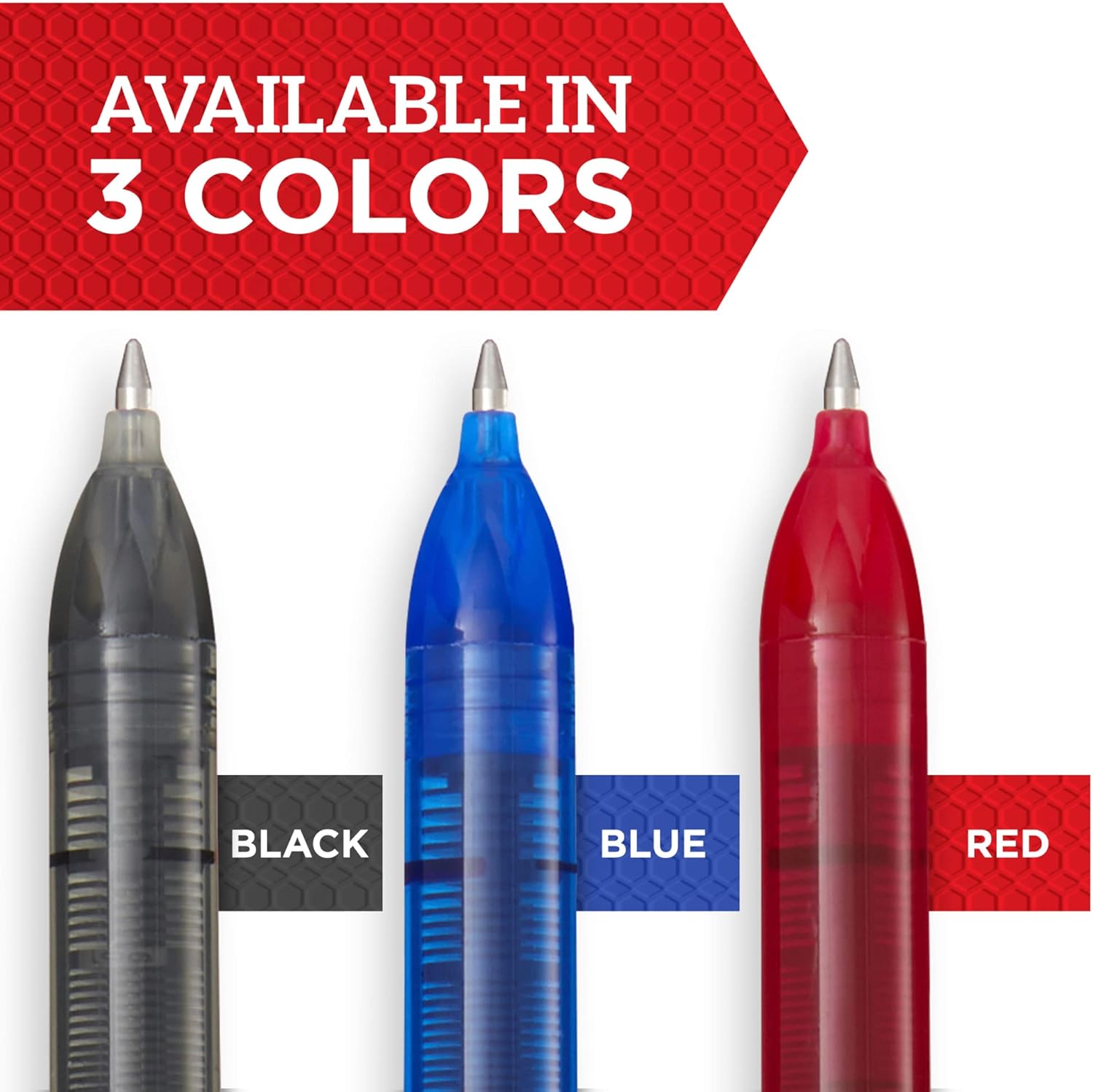 Sharpie® Roller Pens, Arrow Point, 0.7 mm, Black Barrel, Red Ink, Pack Of 12 Pens