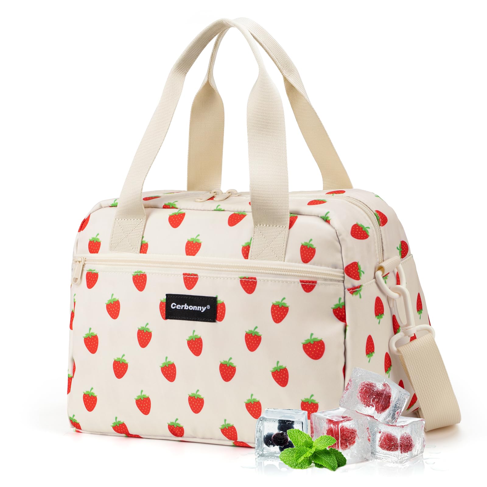 Cerbonny Lunch Bags for Women, Freezable Lunch Bag with Built-in Ice Pack