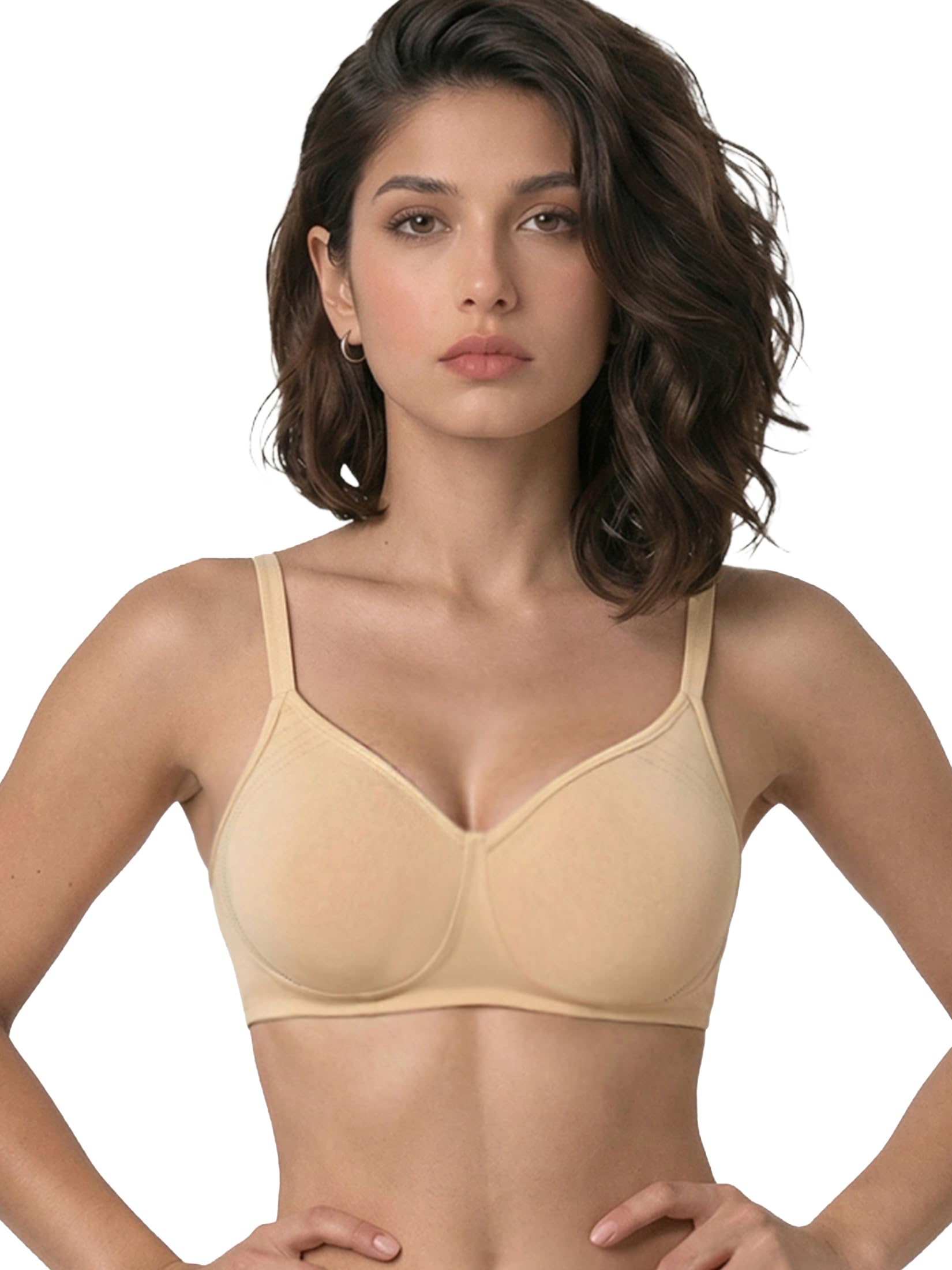 Innovations Fabcool Encircled Side Support Shaper Women's Cotton Everyday Bra - Non Padded, Wirefree, High Coverage - A042 (Available in Plus Sizes)-image-49