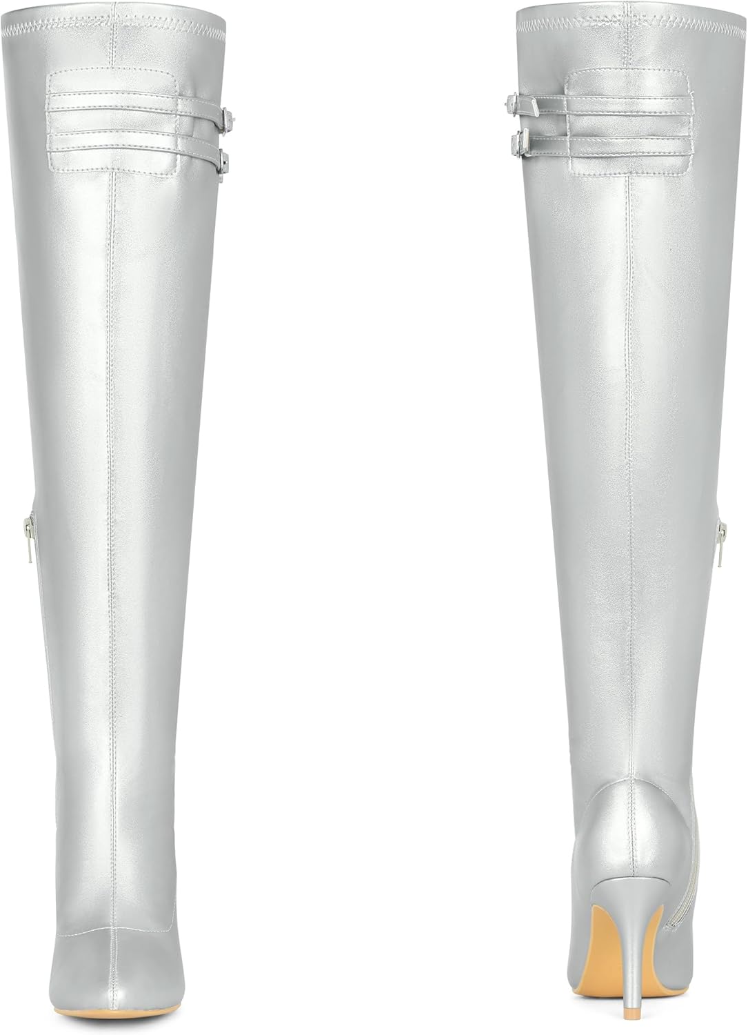 Perphy Pointed Toe Over the Knee High Zipper Stiletto High Heel Boots for Women