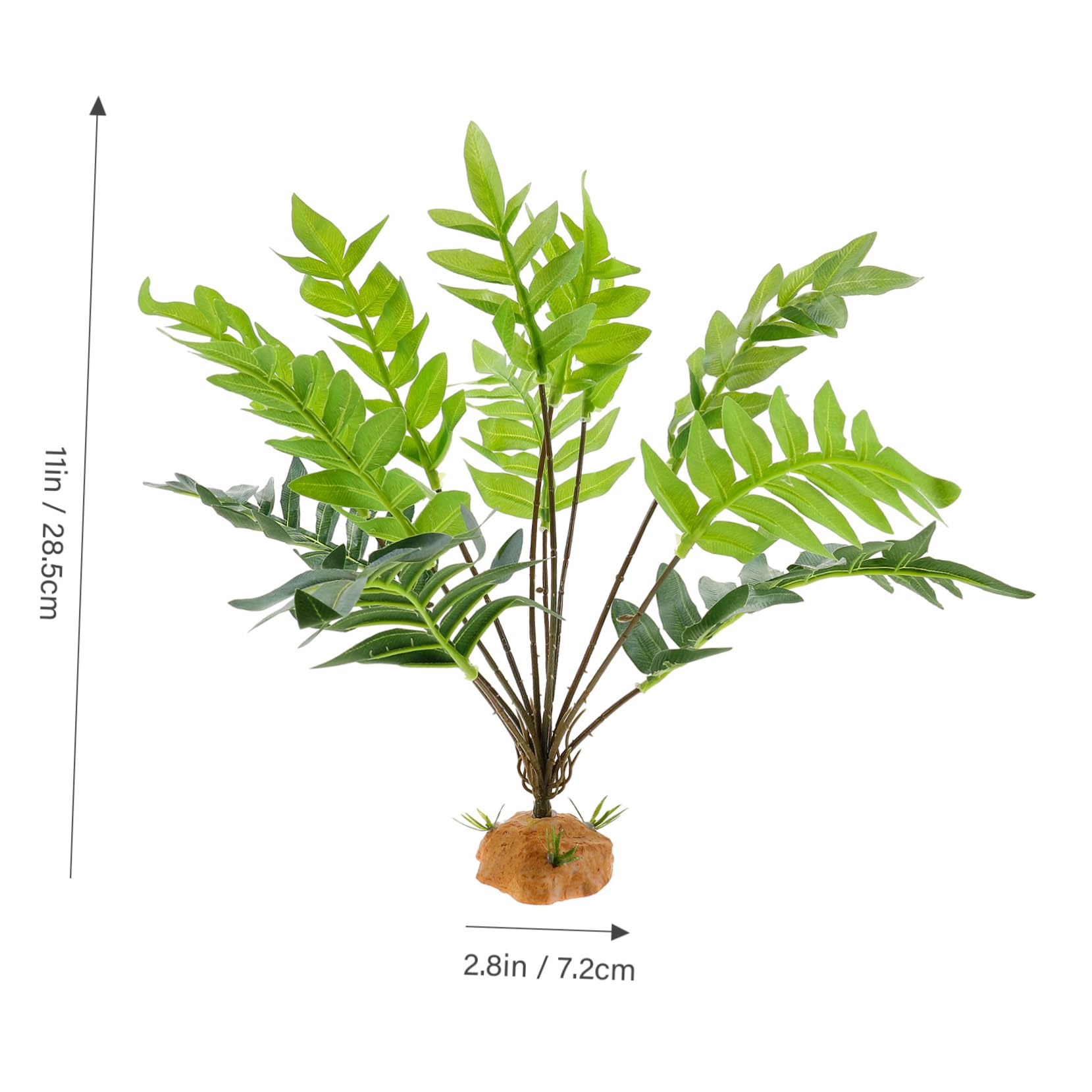 TOBBOMEY Reptile Tank Decor Durable Decorative Plant for Reptile Habitat Vivid Ornament for Fish Tank Terrarium for Lizards Snakes and Turtles