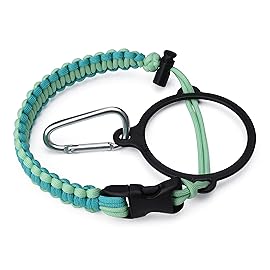 HYDRO CELL Paracord Handle for Wide Mouth Water Bottles - Carrier Strap w/Attachment Ring and Carabiner Accessory. Compatible w/ 64oz, 40oz 32oz, 24oz, 18oz, 14oz Insulated Bottles (Mint/Green)
