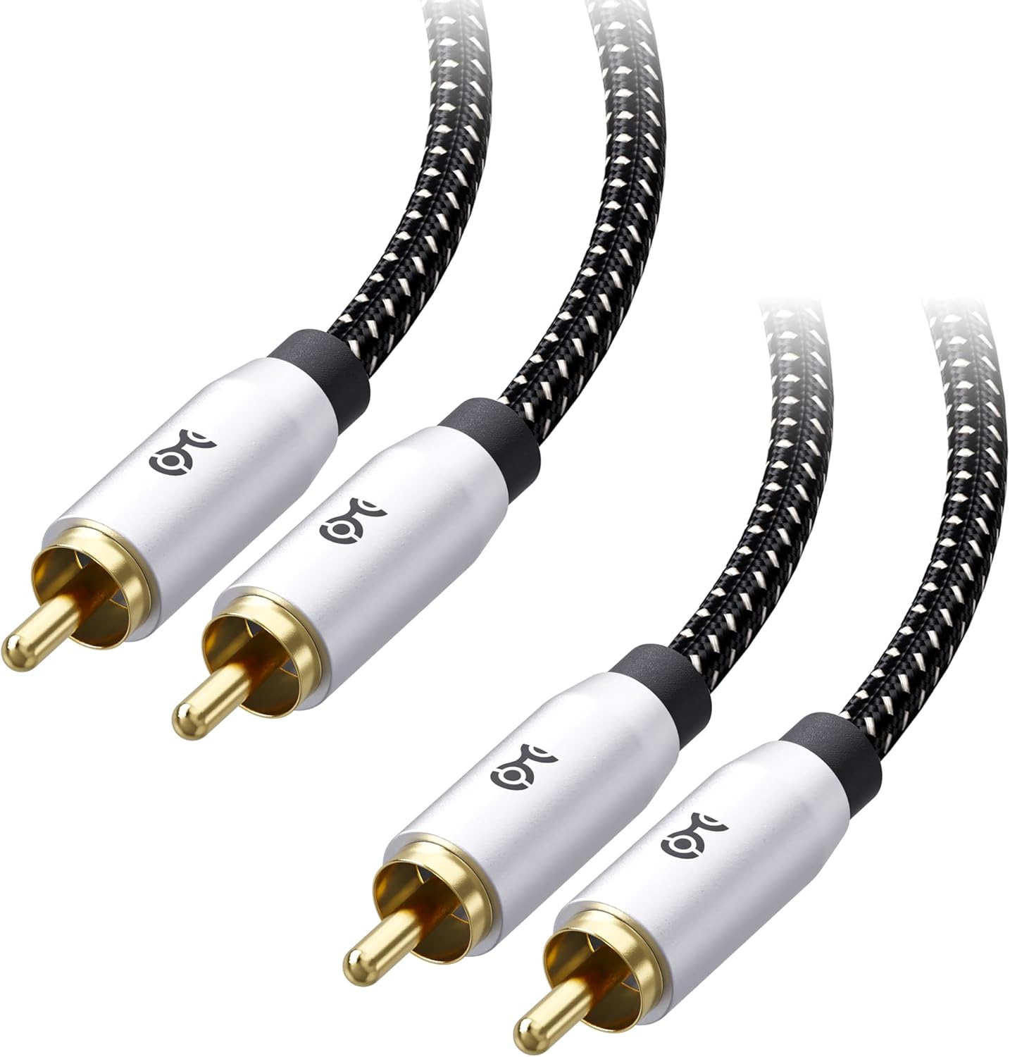 Cable Matters Braided 2-Pack Shielded Subwoofer Cable - 10ft / 3m, RCA Cord, Digital Coaxial Audio Cable for LFE Subwoofer, Home Theater Systems, and More