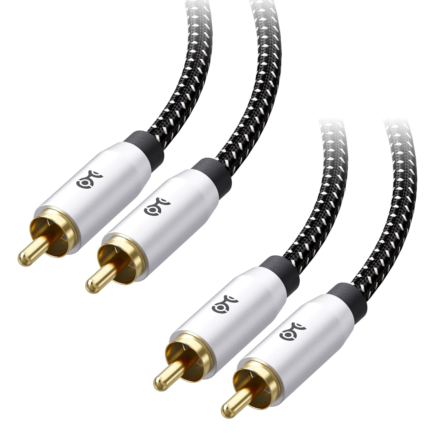 Cable Matters Braided 2Pack Shielded Subwoofer Cable 10 ft, RCA Cable