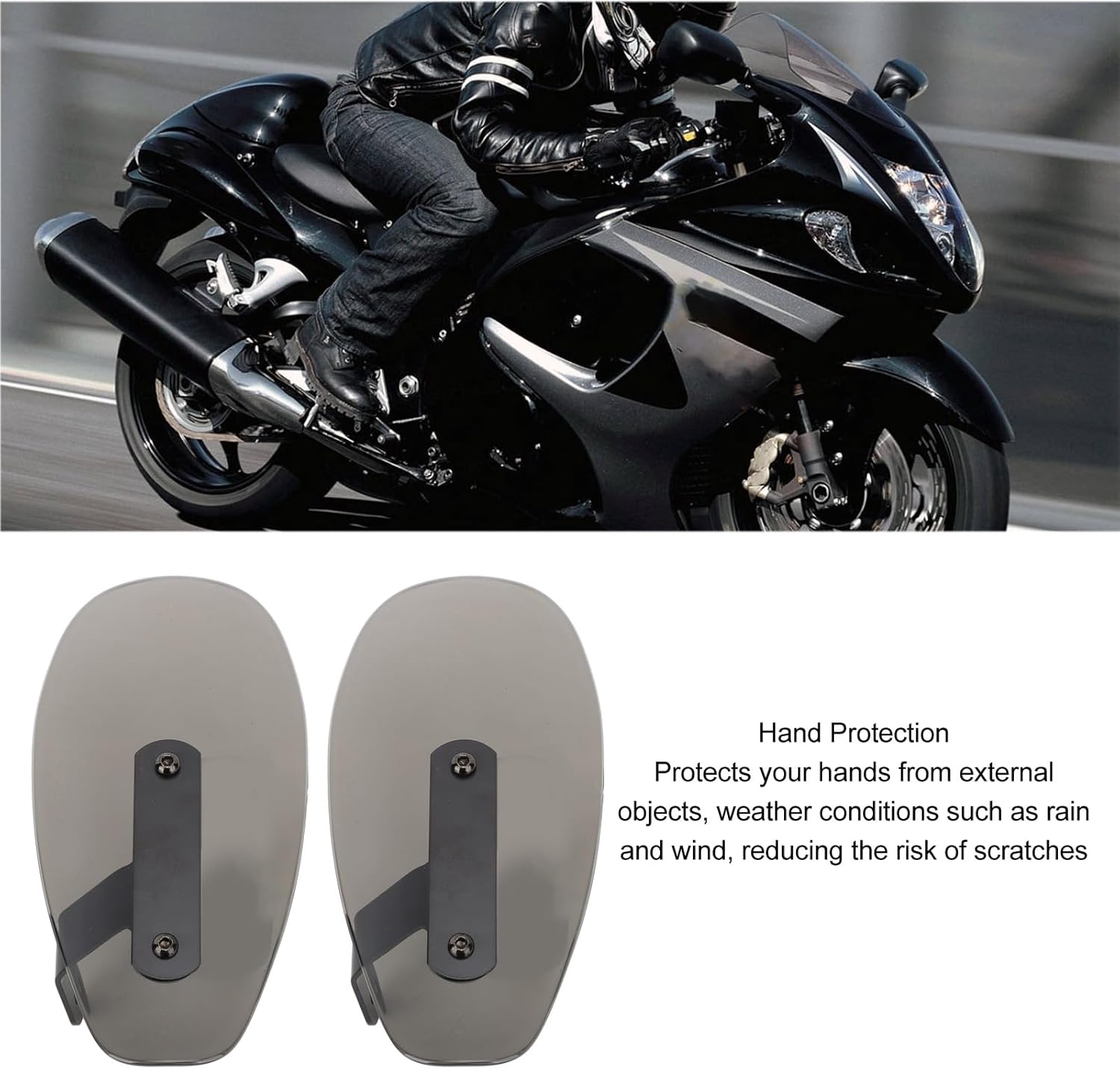Universal Motorcycle Handguards, Dirt Bike Hand Guards, Universal Hand Guards, Reduce Wind, for Off Road ATV, Most Motorcycle Pit Dirt Bike Motocross, Electric Bike (Smoky)