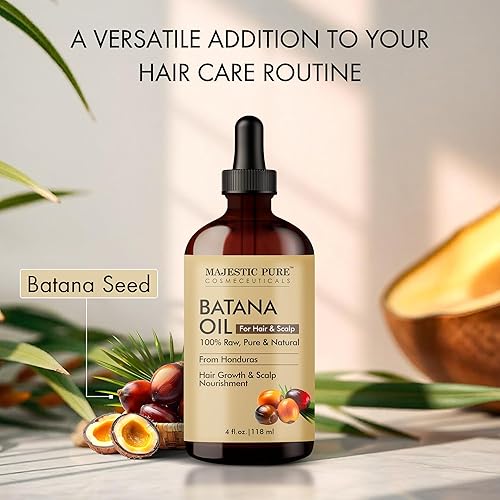 Miniatura 2 de Majestic Pure Batana Oil for Hair & Scalp Nourishment, Strengthening, Nourishing, Voluminizing - Non GMO Verified, 4 Fl Oz