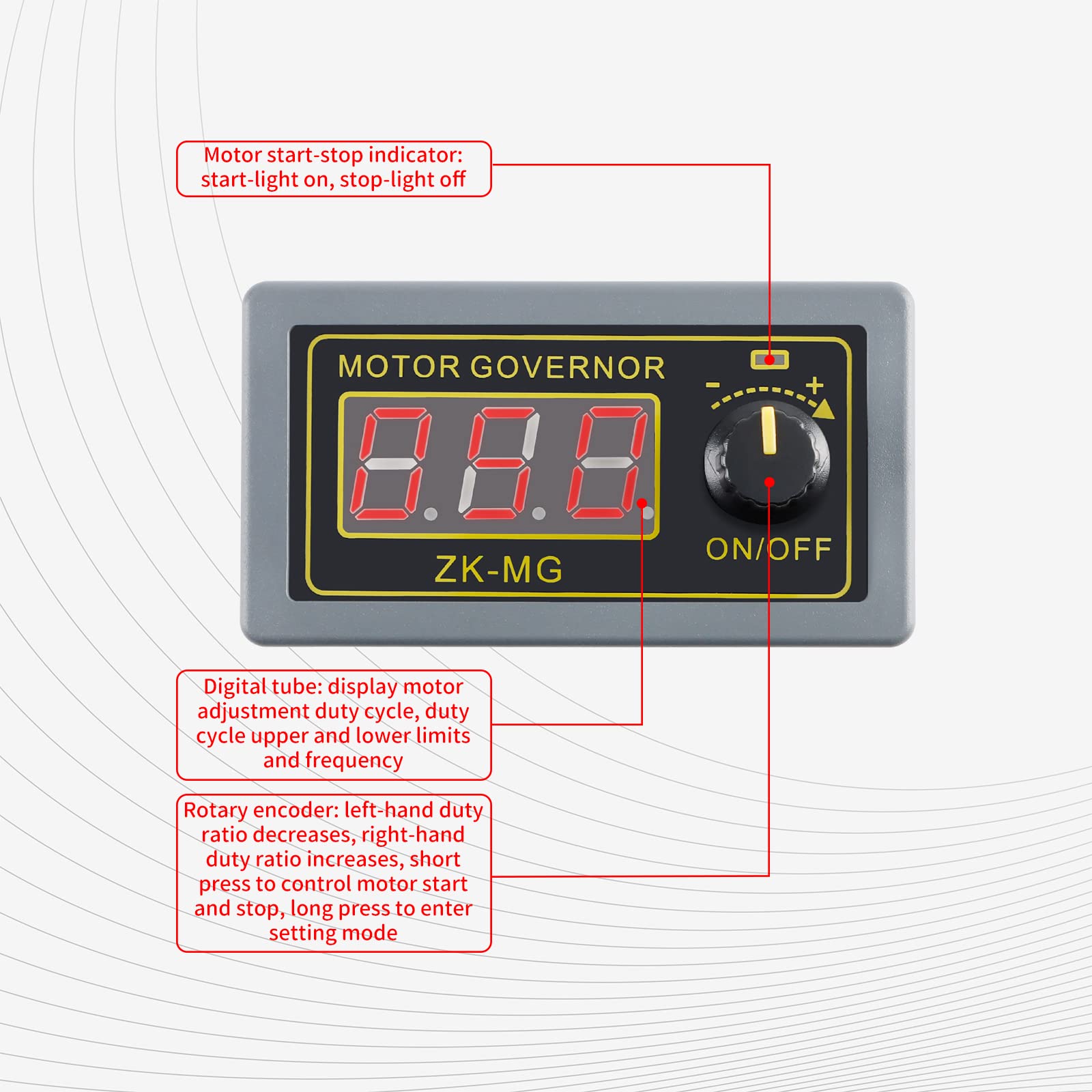 JESSINIE ZK-MG PWM Motor Speed Controller LED Digital Display