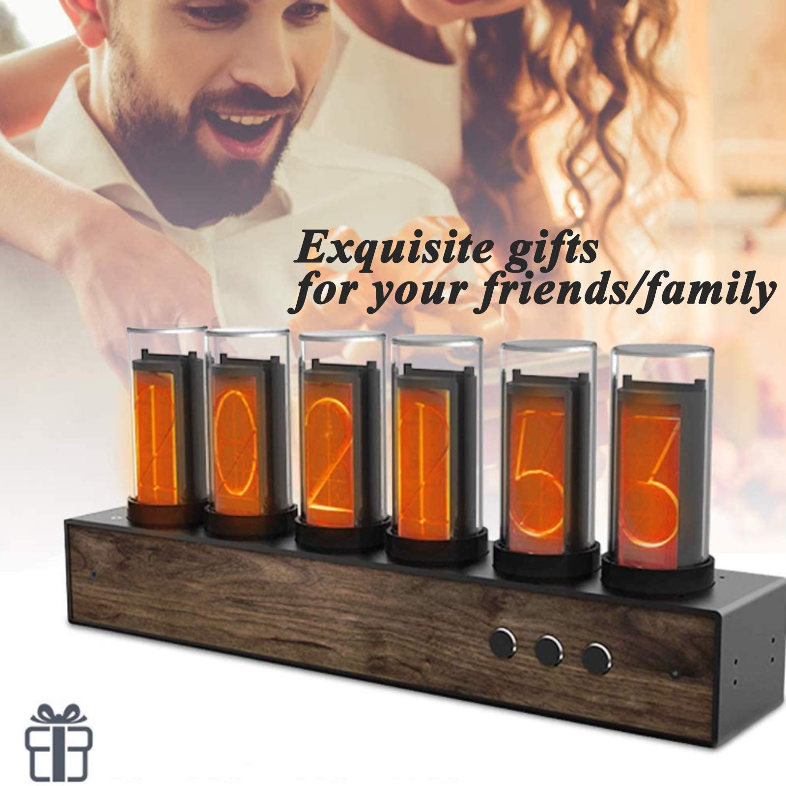 Amazon.co.jp: RGBデジタル真空管時計、磁気デザインのクリエイティブ