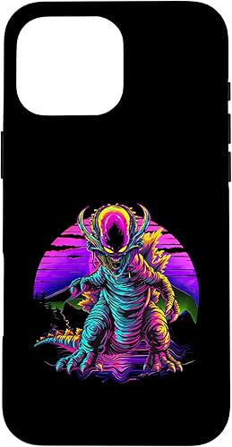 Miniatura 18 de iPhone 14 Retro Funny streetwear Synthwave 80s 90s spacezilla alien Case