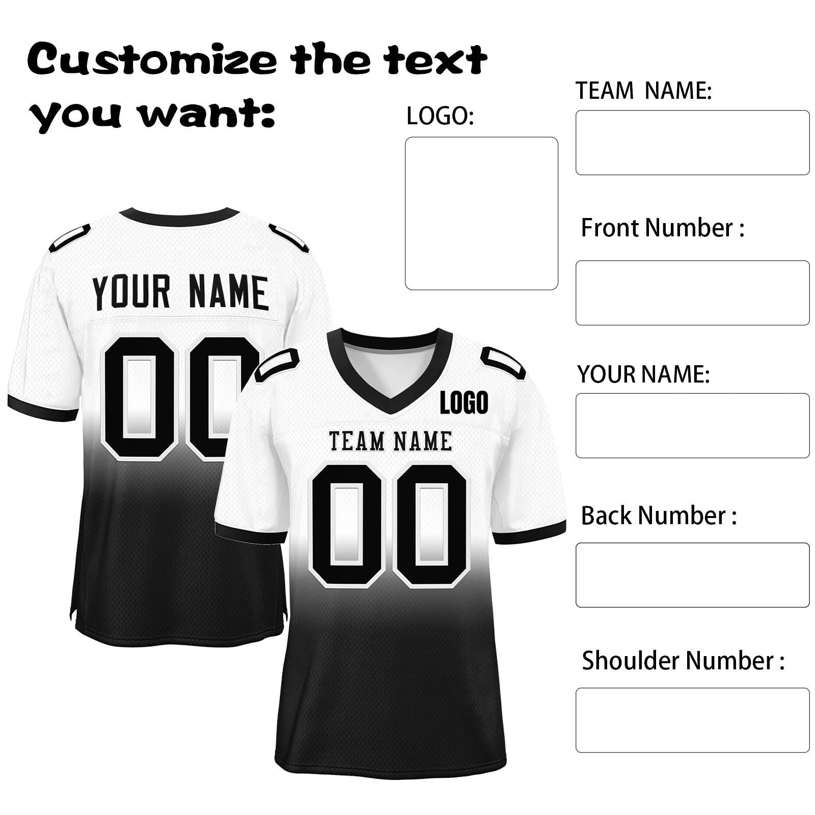Magliette Personalizzate Maglie da Football Americano Maglie da Competizione ad Asciugatura Rapida con Nome e Numero Adatte a Bambini, Adolescenti, Uomini e Donne