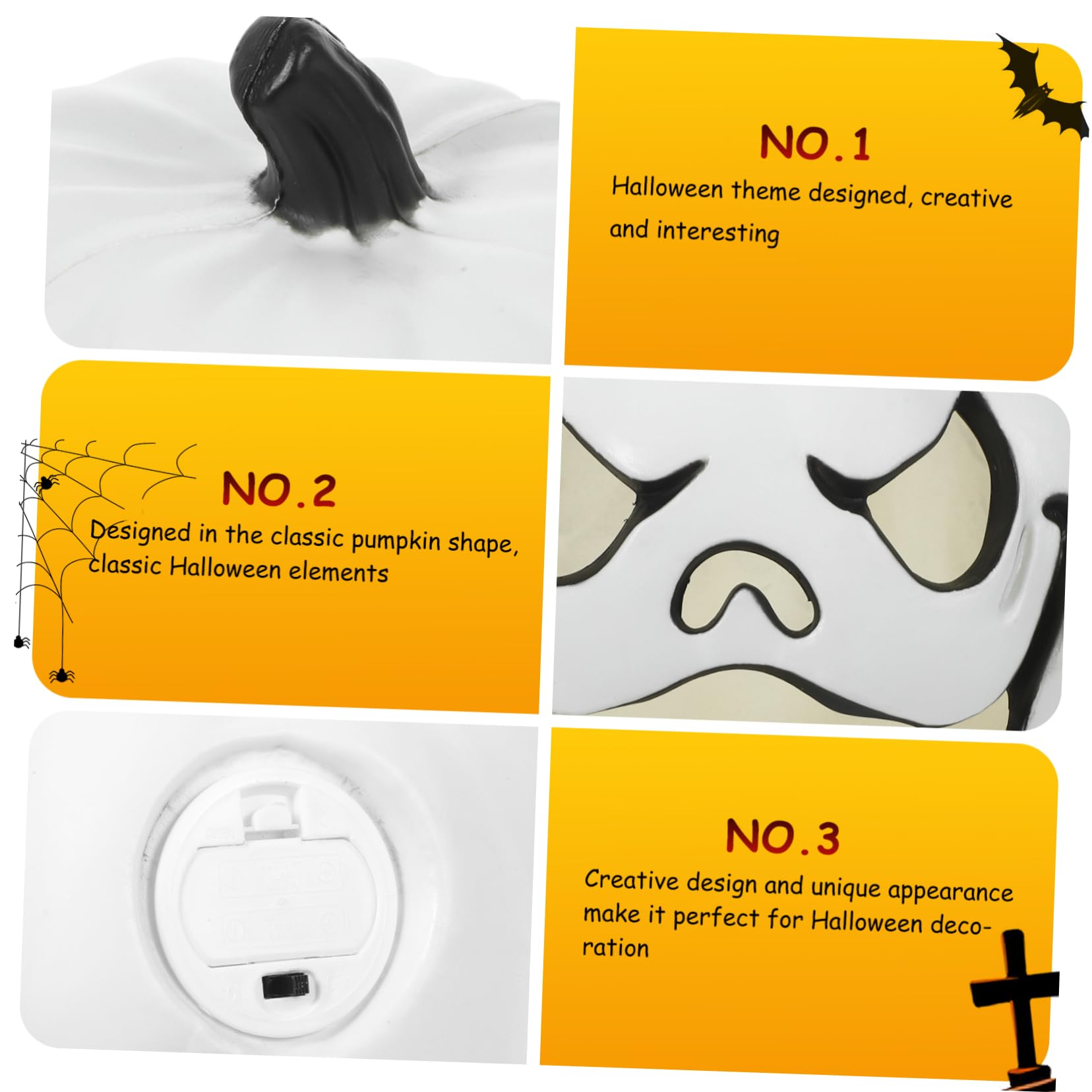 JOINPAYA Halloween Decorative Pumpkin Light Cartoon Lamp for Indoor Decor Farmhouse Style for Parties Family Events Unique