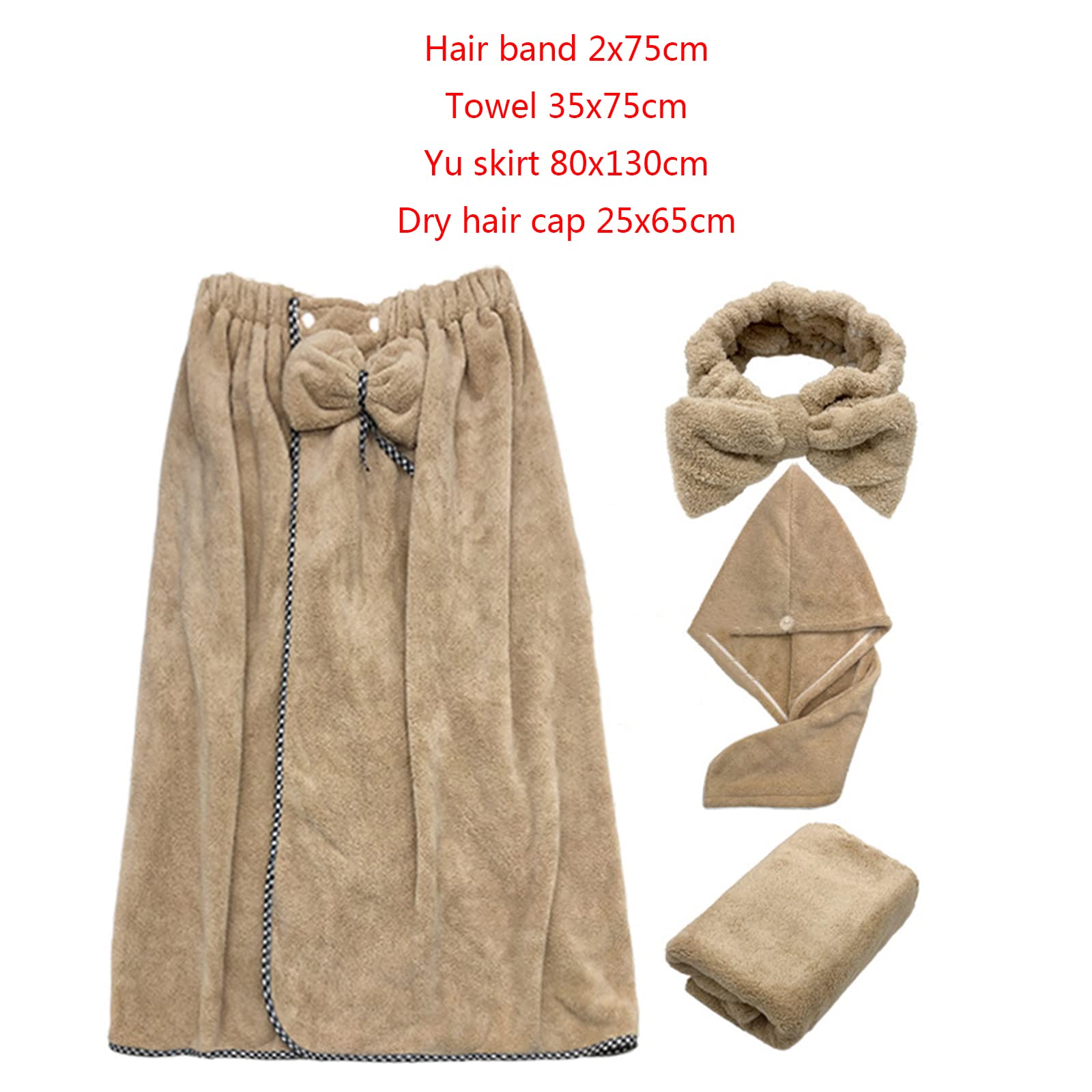 4 pz/set donne indossabile bagno avvolgere con asciugamano fascia capelli asciutto Cap accappatoio