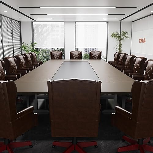 Miniatura 10 de Silla de oficina ejecutiva de cuero con respaldo alto, 330 libras, diseño ergonómico, asiento y respaldo acolchados gruesos, con botones,