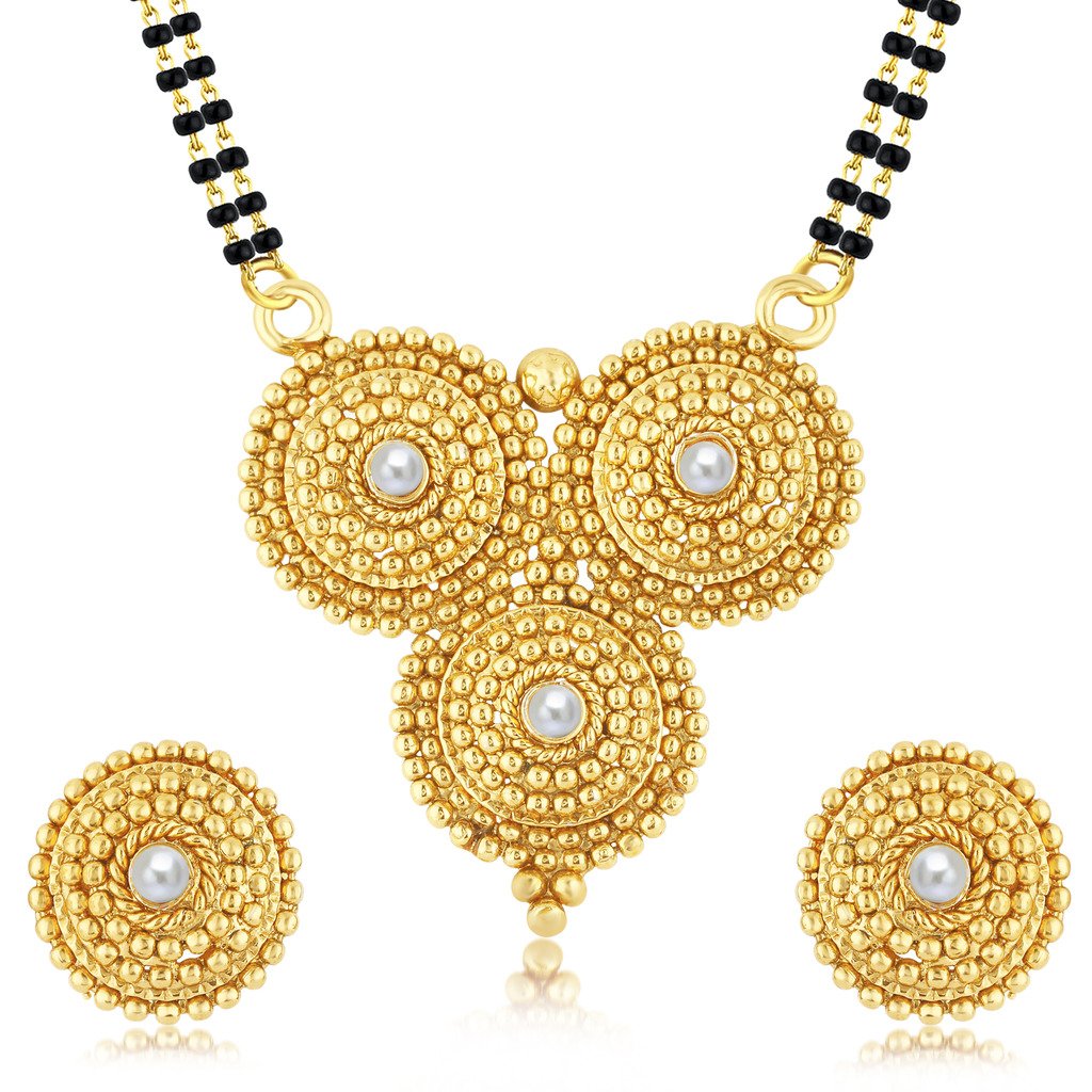 Sukkhi Finely Gold Plated Wedding Jewellery Pearl Mangalsutra Set For Women (MS70777GLDPAS750) (B01NAOQ3E5) Amazon Price History, Amazon Price Tracker