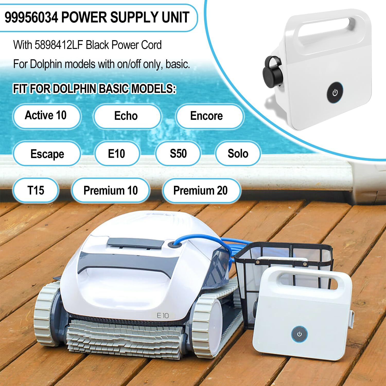 Replacement Power Supply for Dolphin Pool Cleaners