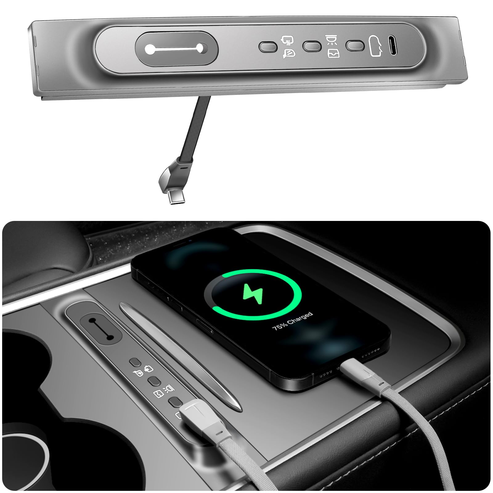 Center Console Controller USB Hub Compatible for Tesla Model 3 Model Y ...