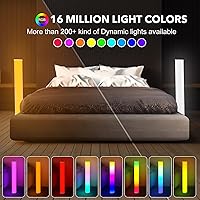 Vista 2 de Paquete de 2 lámparas de pie de esquina, lámpara de pie LED con aplicación inteligente, control de botón, sincronización de música, lámpara de pie