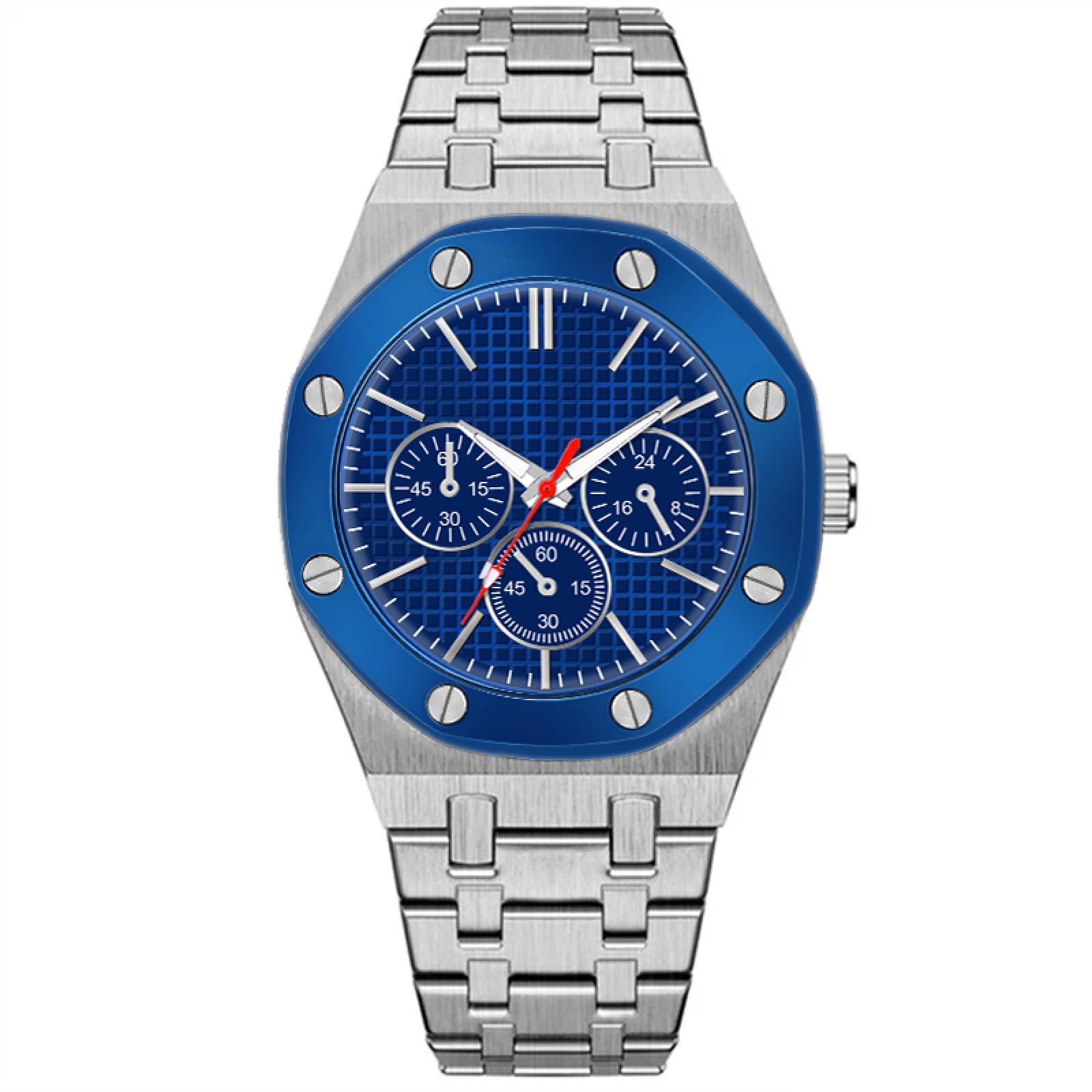 Shocknshop Analogue Stylish Round Dial Stainless Steel Mens Watch -WCH91 (Blue Colored Dial and Silver Strap) (B0CLS8W53L) Amazon Price History, Amazon Price Tracker