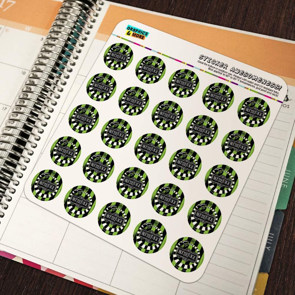 Beetlejuice Beetle Worm 1" Planner Calendar Scrapbooking Crafting Clear Stickers - Image 5