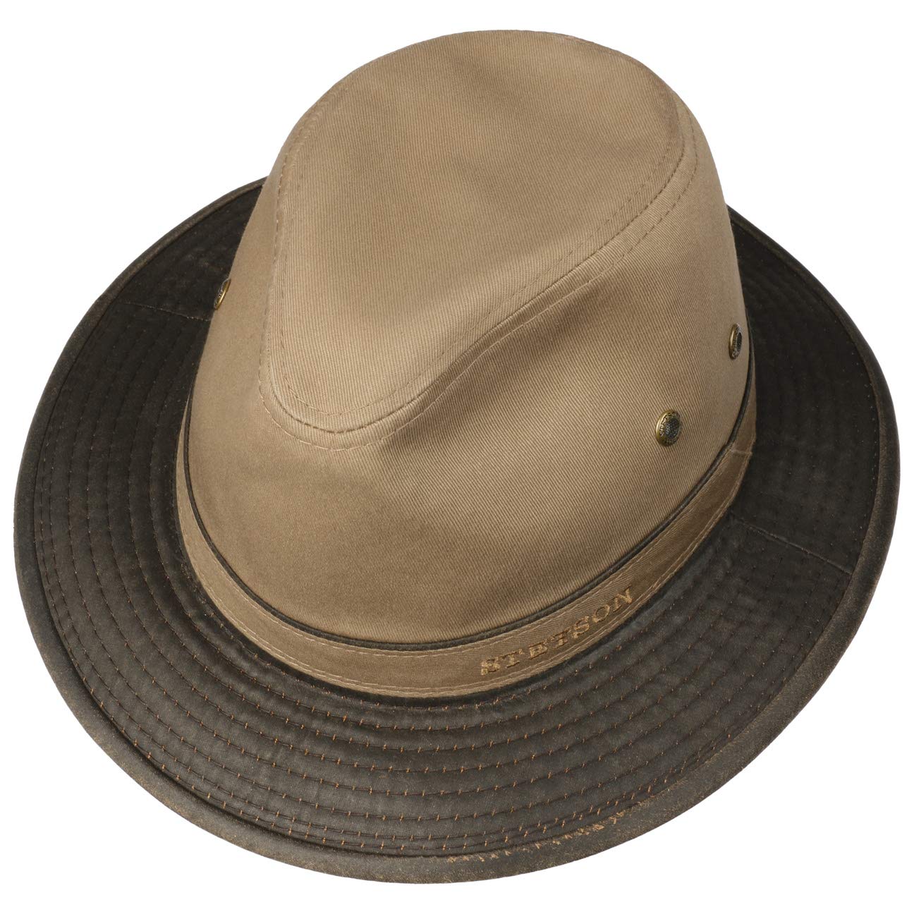 Stetson Cappello Traveller Uomo con Protezione UV40 Cappello Sole Ripiegabile Indeformabile Used Look Tessuto Primavera Estate