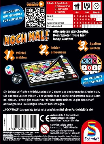Schmidt Spiele 49327 Noch mal, Würfelspiel aus der Serie Klein & Fein, ab 8 Jahren