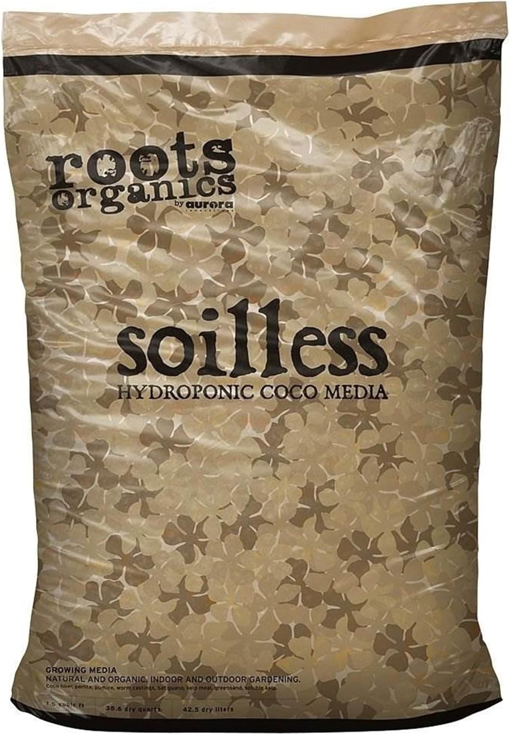 Roots Organics ROS Soilless Hydroponic Gardening Coco Fiber Media Mix Premium Growing Mix for Plants, 1.5 cu ft