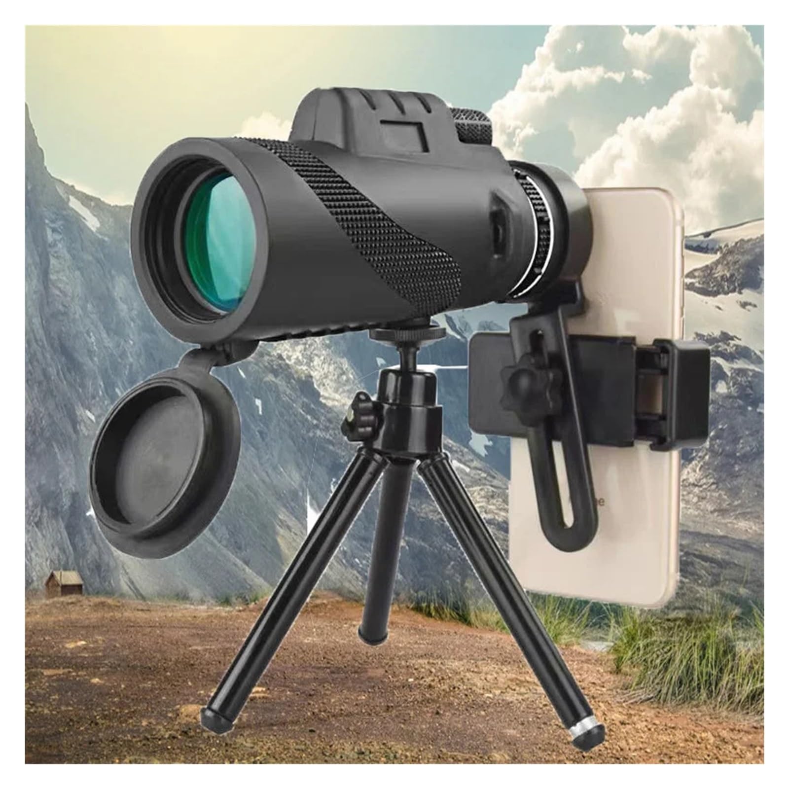 LYGXWJFC Lornetka, teleskop HD 80x100 dalekiego zasięgu przenośny Zoom na polowanie Camping Travel Clear Vision, do obserwacji ptaków (czarny B)