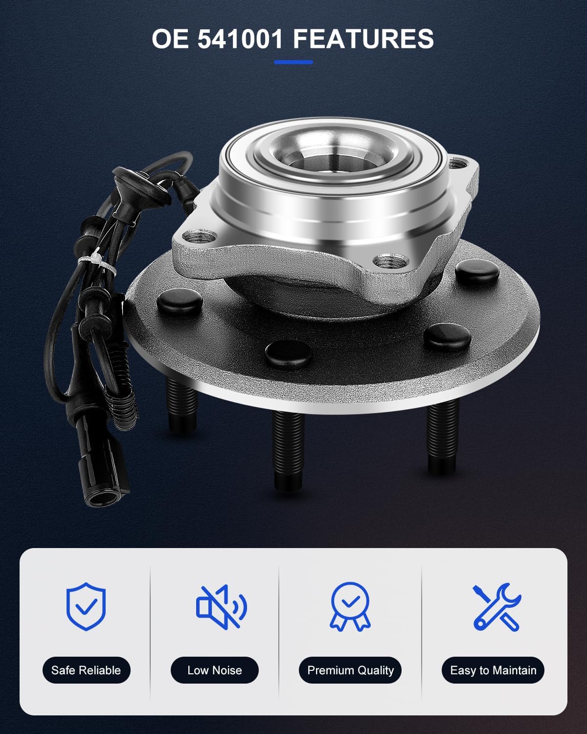 ECCPP Rear Wheel Hub Bearing Assembly For 2003-2006 For Ford For Lincoln Compatible with 541001 6-Lug w/ABS