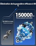 SEALIGHT Aspirateur Voiture sans Fil, 35000PA Aspirateur a Main avec 2er Batteries Rechargeables, Moteur sans Balai, Mini Aspirateur pour Voiture Cuisine Maison des Poils d'animaux - 3