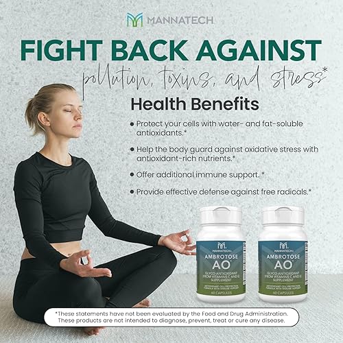 Miniatura 3 de Mannatech Ambrotose AO 60 cápsulas cargadas con vitamina C y vitamina E. Ayuda al cuerpo contra los radicales libres. Suplemento de apoyo