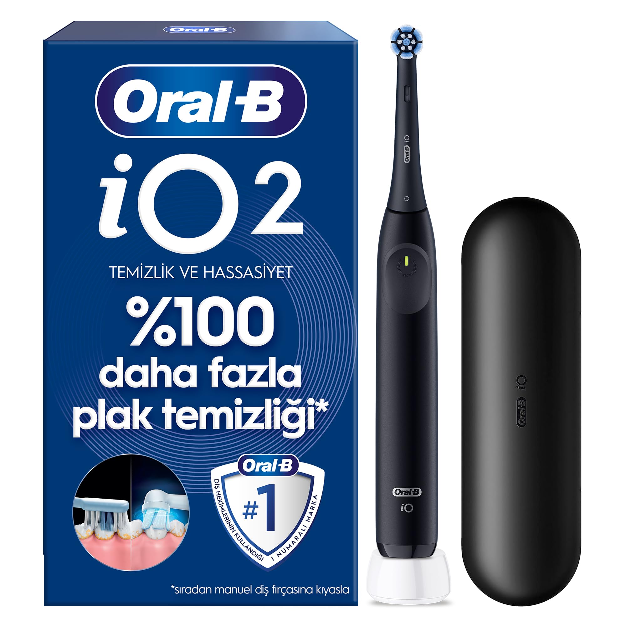 Oral-B iO2 Siyah Şarjlı/Elektrikli Diş Fırçası, 1 Fırça…