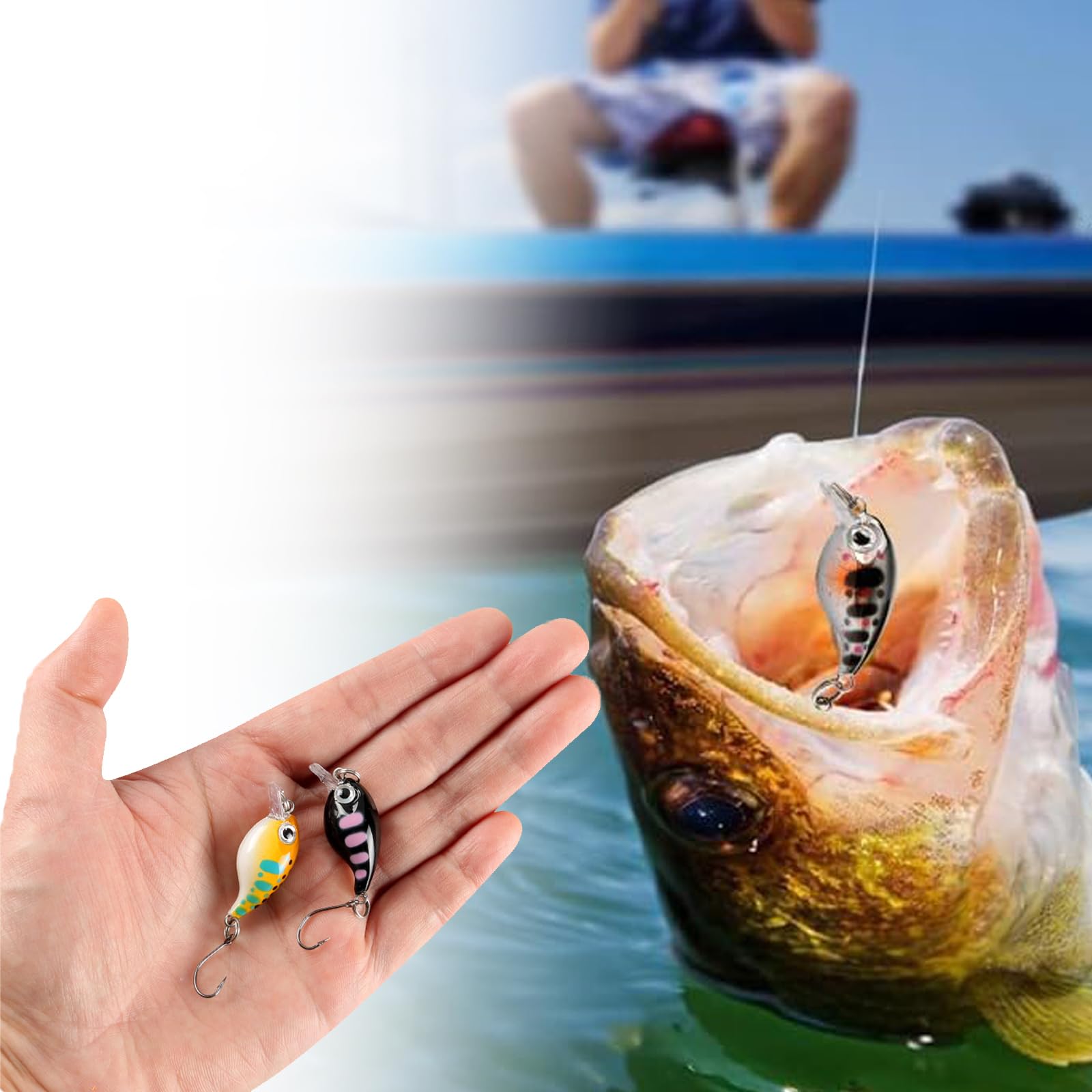 Set De 8 Wobblers Mini Avec Boîte De Rangement – Leurres Artificiels Pour Truite, Brochet, Perche, Sandre, Poisson-chat, Hameçons Simples