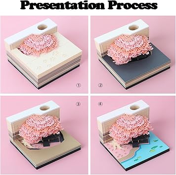 3D calendar 2025,Time Piece Calendar,3d tear away calendar,art calendar paper sculpture,for Note Taking,Decorative Ornament pink