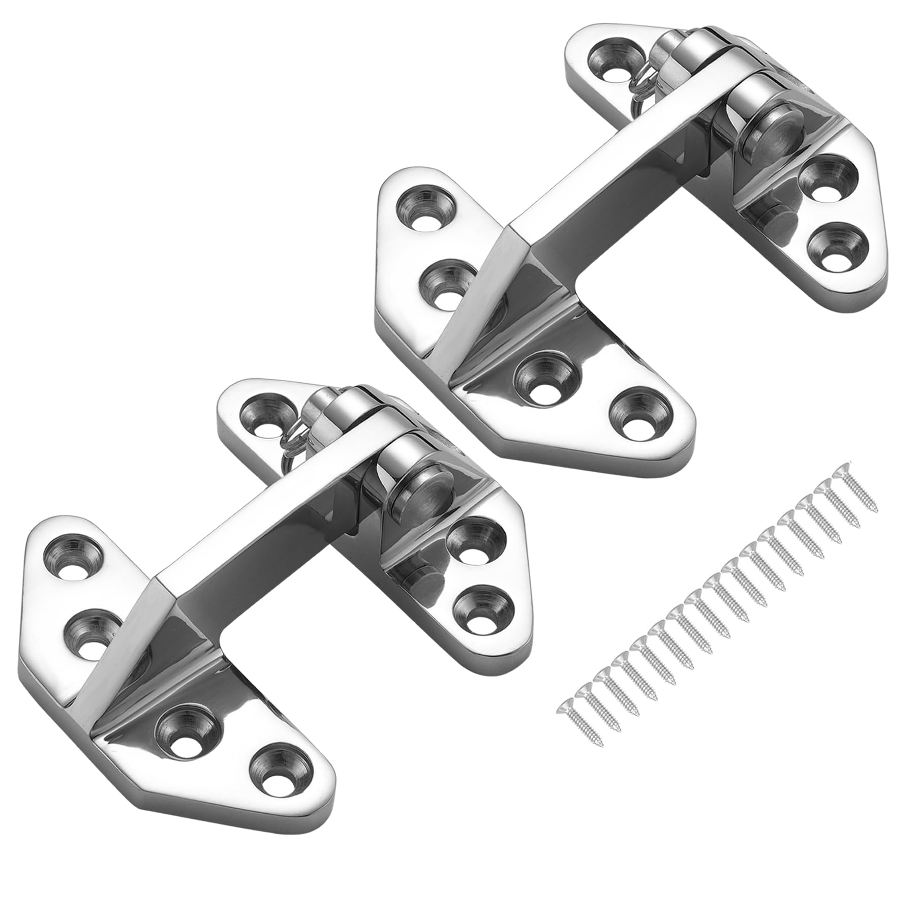 DIALESHU Heavy Duty Long Reach Hinge 3.62 x 2.87 in, Marine Boat Hatch Hinges 316 Stainless Steel, Sturdy Deck Cabinet Door Hinges with Screws (Pack of 2)