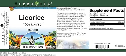 Miniatura 3 de Regaliz 15% - 450 mg (100 Cápsulas, ZIN 520692) - Paquete de 3