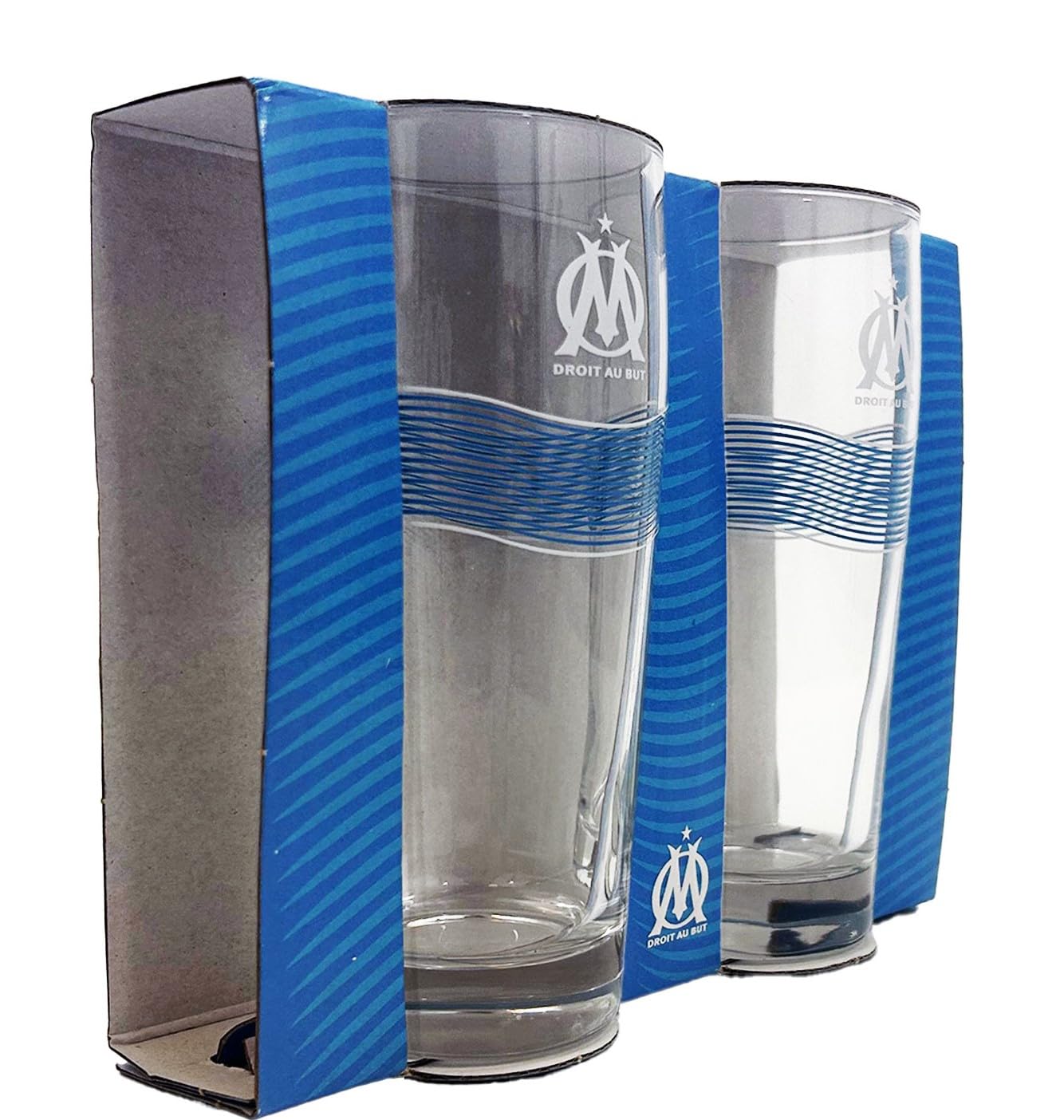 OLYMPIQUE DE MARSEILLE 2 bicchieri da birra da 34 cl OM collezione ufficiale
