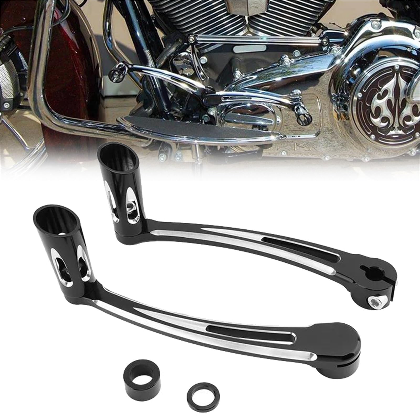 Ydybda One Color For Harley Touring Electra Road Glide King Softail Fatboy Motorcycle Front Gear Shifter Shift Lever Foot Pegs Accessories