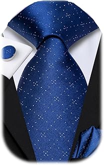 Mens Paisley Striped Tie and Handkerchief Cufflinks Tie Set for Men Wedding Business Formal